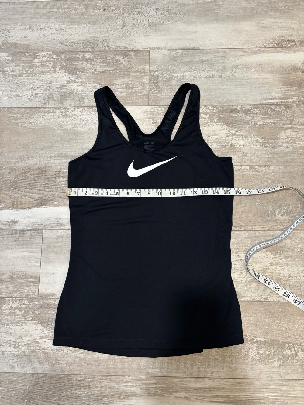 Nike Black Racerback Tank with White Swoosh